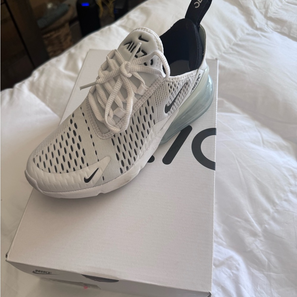 Nike Air Max 270 White and Black with Blue Tint